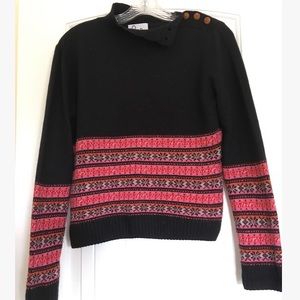 Lilly Pulitzer Pink & Black Ski Sweater Petite